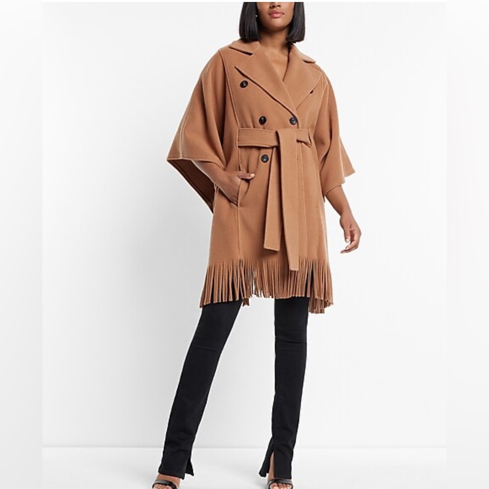 Express Camel Wool Blend Coat